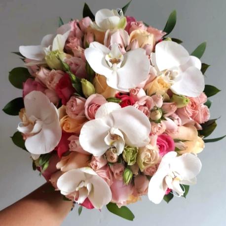 imagem de Buquê de Rosa, Lisianthus e Orquídea